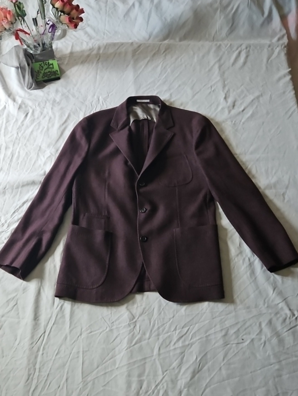 Brunello Cucinelli Men's Deep Plum Wool Blazer